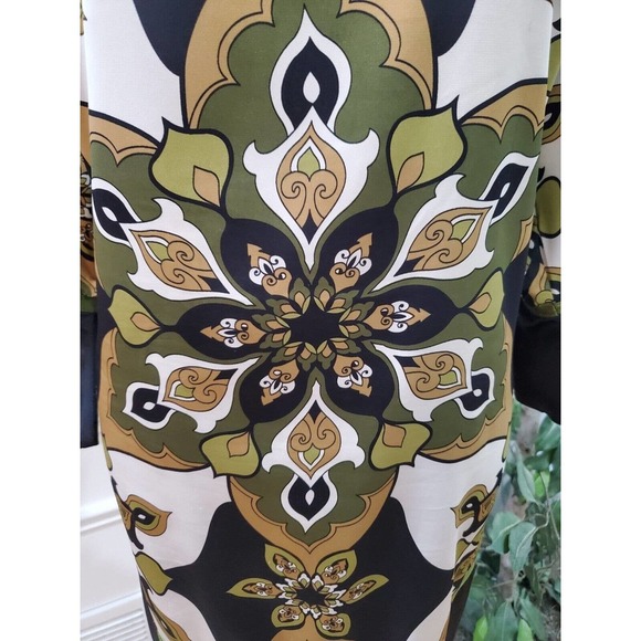 Ashley Stewart Stretch Multicolor Slit Shoulder Long Sleeve Top Blouse 14/16 - Picture 3 of 14